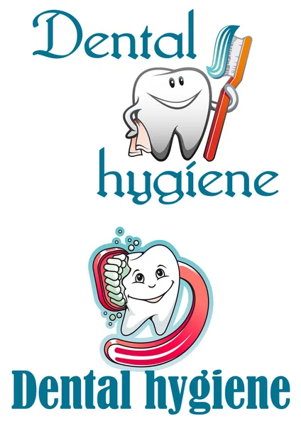 Dentalhygiene Logo und Maskottchen — Stockvektor