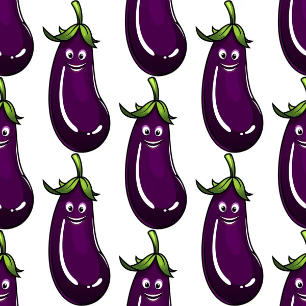 Sömlös bakgrundsmönster av en mogen aubergine — Stock vektor