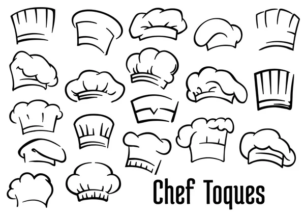 Conjunto de sombreros y toques de chef — Vector de stock