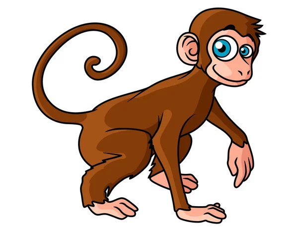 Personagem de macaco marrom dos desenhos animados — Vetor de Stock