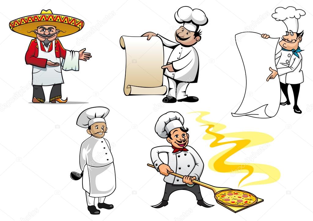 International chefs cartoon characters Stock Vector Image by ©Seamartini  #63804001