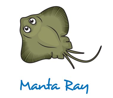 Cartoon manta ray clipart