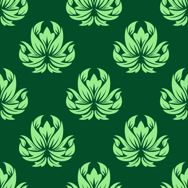 Темный и светло-зеленый цветочный узор — стоковый вектор