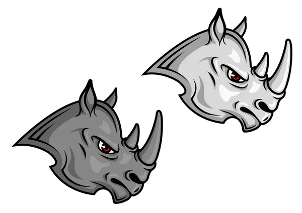 Mascotes rinoceronte desenhos animados — Vetor de Stock