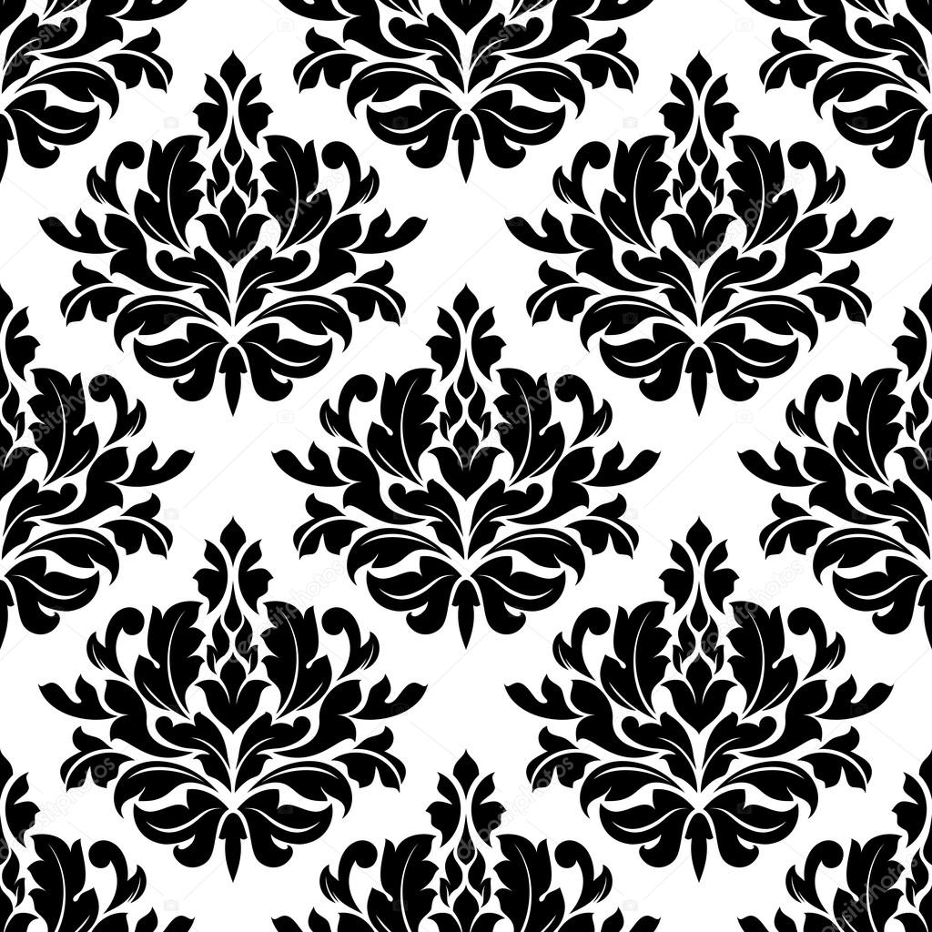 Classic damask floral seamless pattern