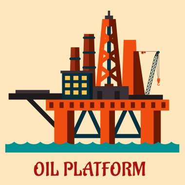Çizgi film deniz petrol platformu
