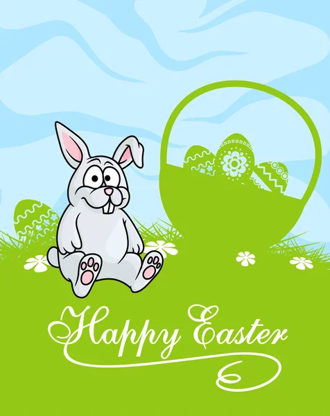 Schattige kleine grijze Easter Bunny — Stockvector