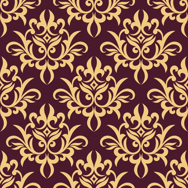 Motif floral sans couture jaune et violet — Image vectorielle