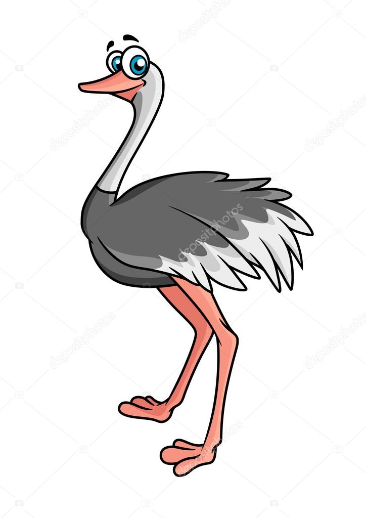 Cartoon ostrich