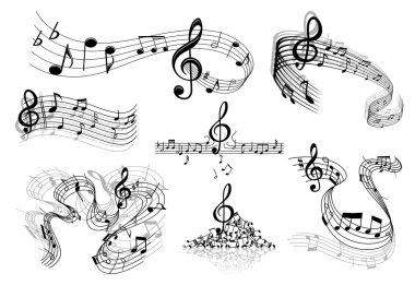 Soyut müzik porteler ile notlar