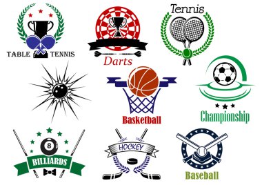 Spor amblem ve logo Hanedanlık armaları tasarım öğeleri ile