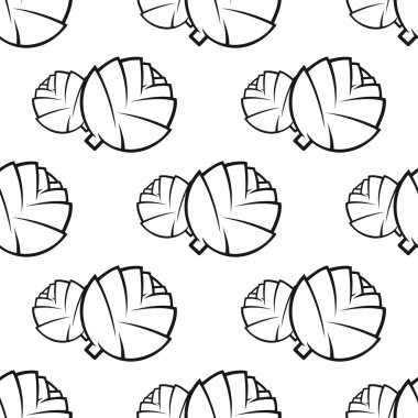 Soyut anahat lahana sebze seamless modeli