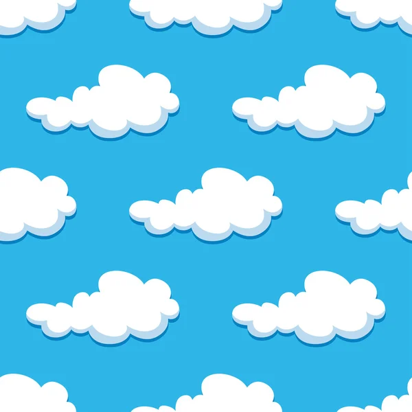 Fondo sin costuras con lindas nubes de dibujos animados — Vector de stock