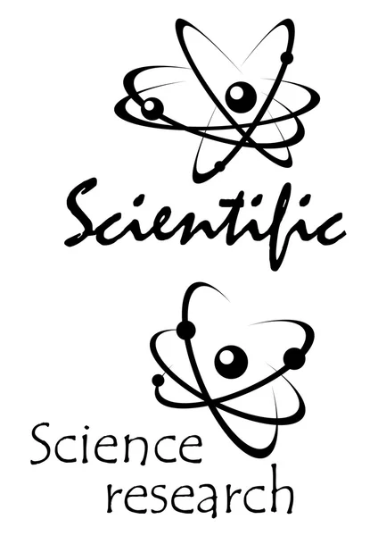 Moleculaire atoom modellen abstract zwarte iconen — Stockvector