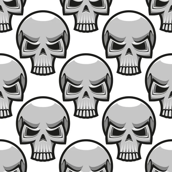 Seamless skulls pattern in cartoon style — Stock Vector