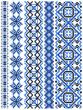 Mavi nakış Kenarlıklar ve çerçeveler