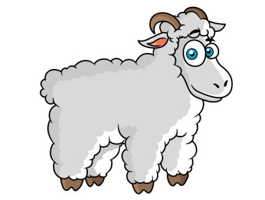 Cartoon farm sheep character clipart