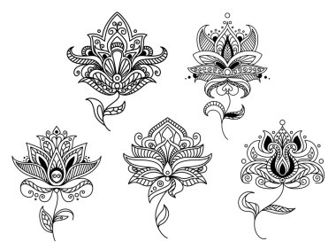 Anahat desenli çiçek ve çiçek öğeleri