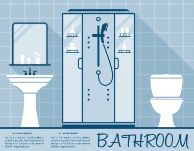 Banyo Tasarım Infographic düz şablonu