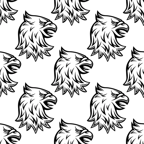 Modèle sans couture avec tête d'aigle héraldique — Image vectorielle