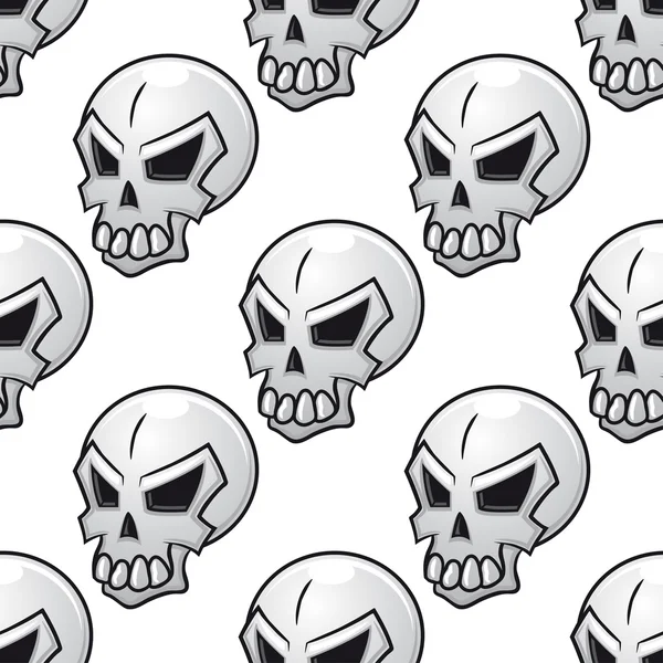 Seamless pattern with scary evil skull — Stock Vector