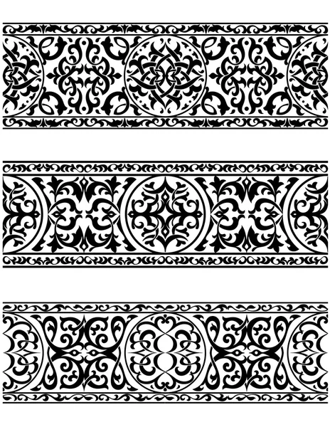 Decorativo ornamentado fronteras vintage — Vector de stock