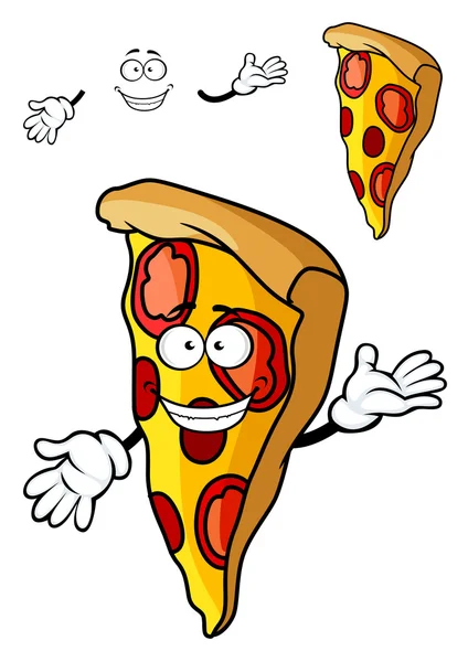 Rebanada de pizza de dibujos animados — Vector de stock