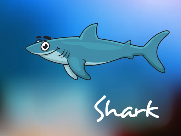 Cartoon shark in sea — Stock Vector