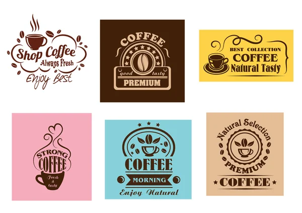 Kreatív kávé címke grafikai tervek — Stock Vector