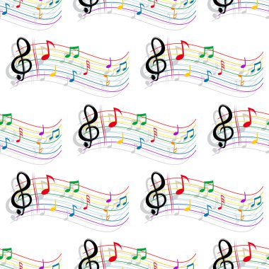 Kesintisiz renkli müzik notlar desen