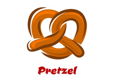 Bavarian twisted pretzel in cartoon style clipart