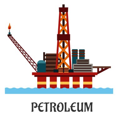 Okyanusta düz petrol offshore platformu