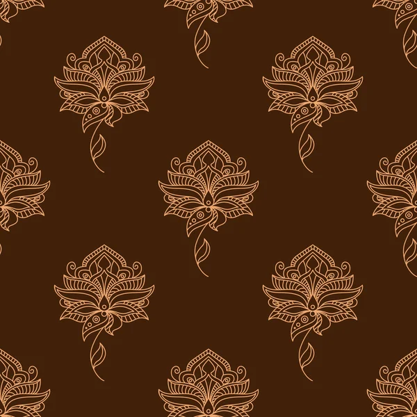 Delicadas flores paisley patrón persa sin costuras — Vector de stock