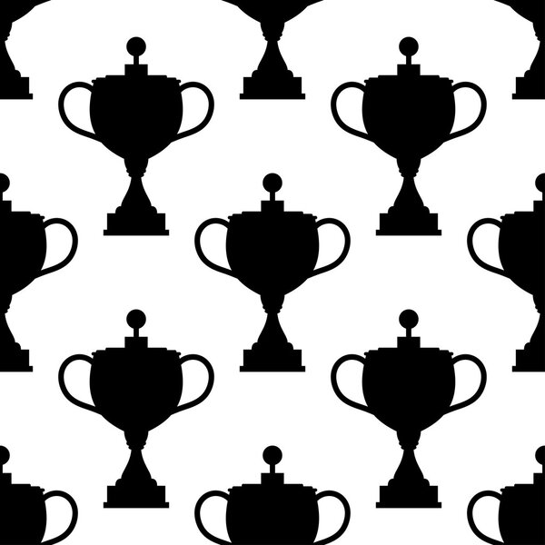 Vintage trophy cups seamless pattern