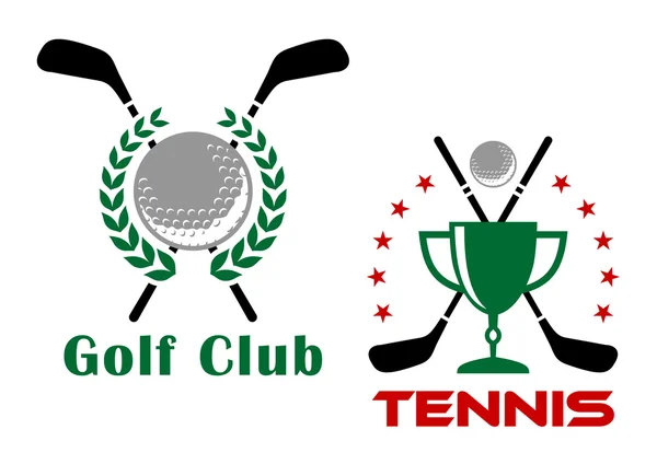 Golf club heraldic logo or emblems — Stock Vector