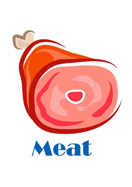 Pork or beef leg with bone — Stock Vector