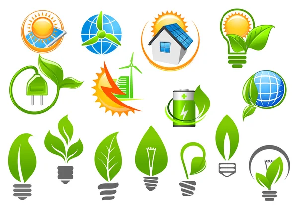 Abstract eco or green energy icons — Stock Illustration Abstract eco or green energy icons Stock Illustration