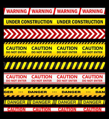 Warning, security and caution ribbons and tapes clipart