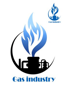 Well gas production and gas processing clipart
