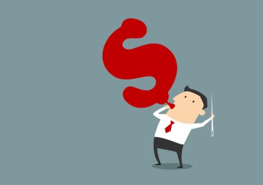 çizgi film işadamı balon şişirme