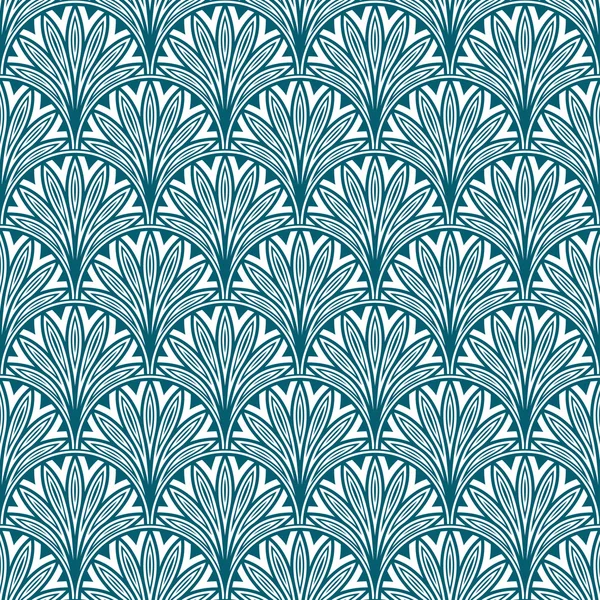 Blue repeating geometric floral pattern — Stock Vector