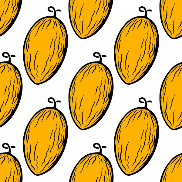Желтый плод дыни бесшовный узор — стоковый вектор