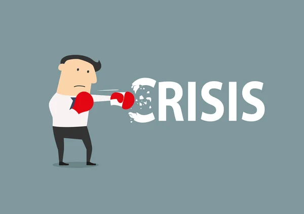 Unternehmer bricht aus der Krise aus — Stockvektor