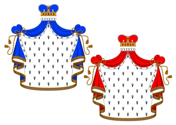 Red and blue royal mantles — Stock Vector