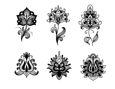 Dekoratif Hint veya Farsça desenli çiçek