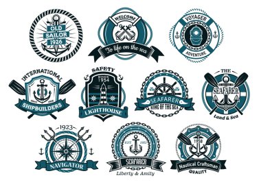 Yaratıcı seafarers veya deniz logo ve afiş