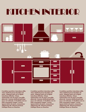 Mutfak iç Infographic şablonu