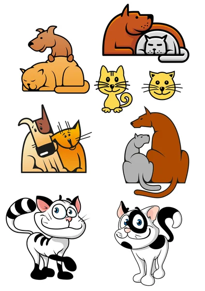 Conjunto de iconos de mascotas mejores amigos — Vector de stock