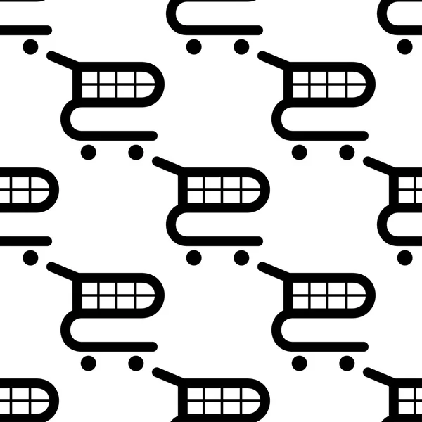 Naadloze achtergrond zwart winkelwagentjes — Stockvector