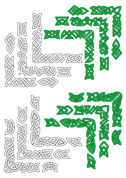 Зеленый и очертания границ кельтского кадра — стоковый вектор